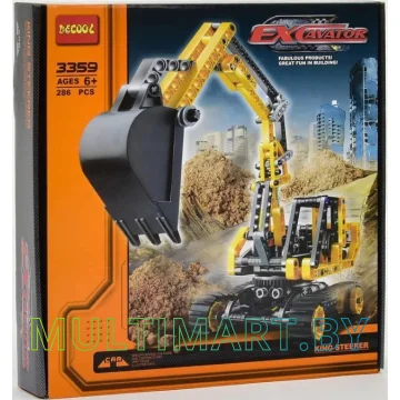 Конструктор Decool 3359 Экскаватор (286 деталей)